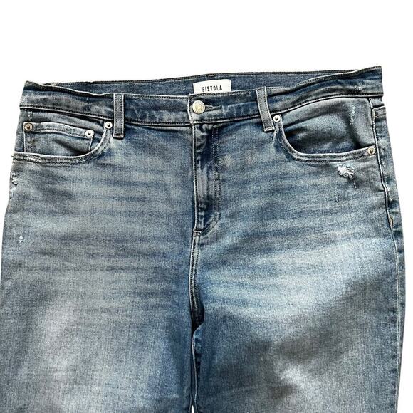 Pistola Women’s Distressed Jeans Light Medium Wash Size 32 - Picture 4 of 11